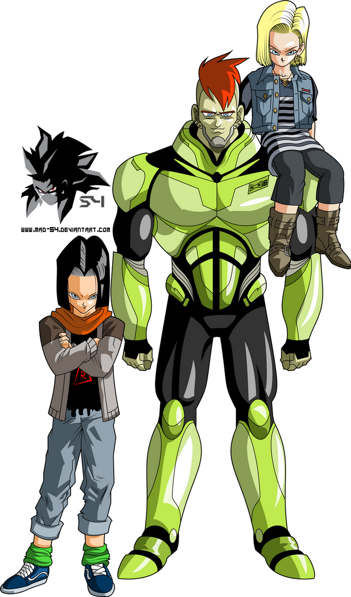 Androids 16,17 and 18 MLL Redesign (Android Saga) by MAD. 