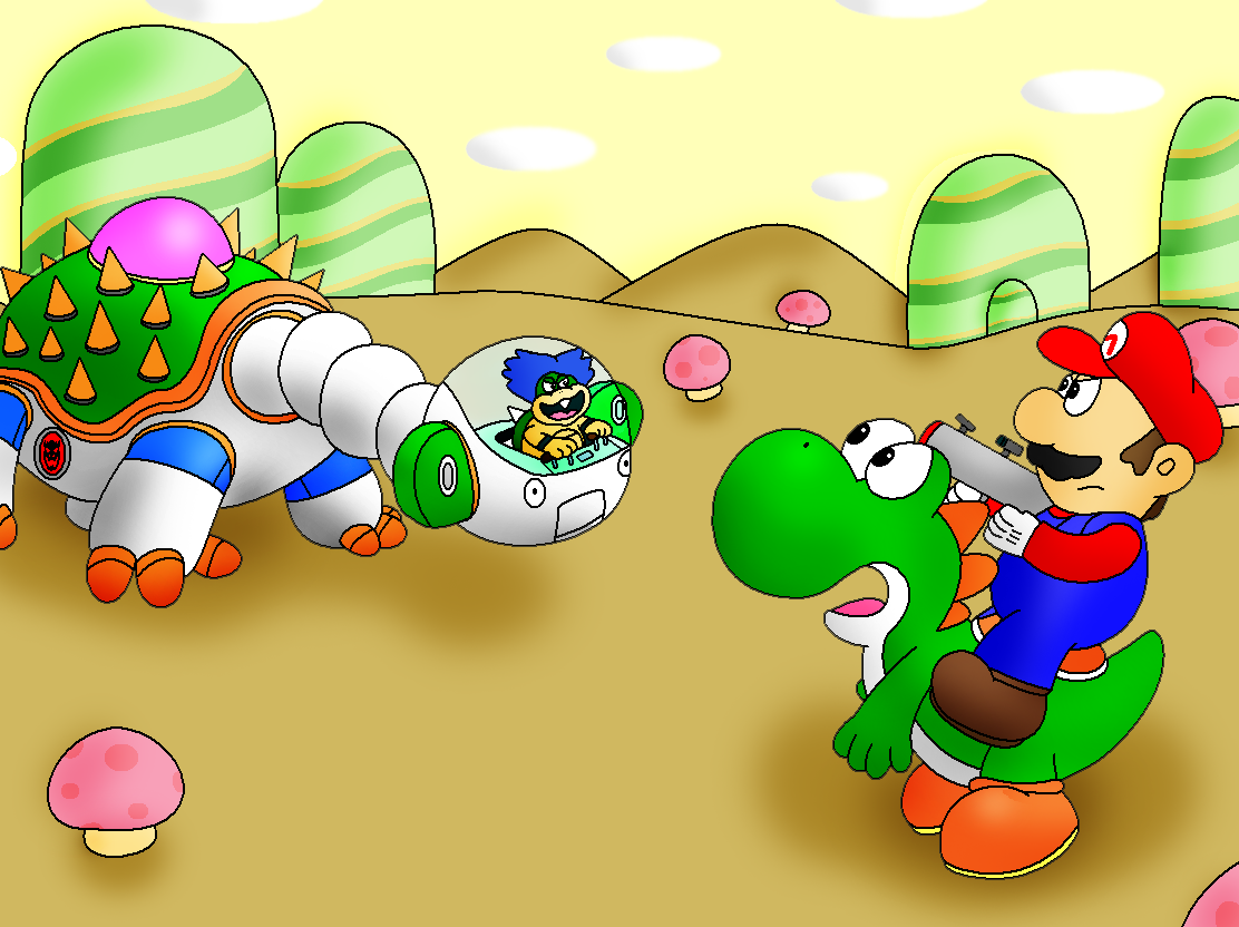 Yoshi's Safari fight scene