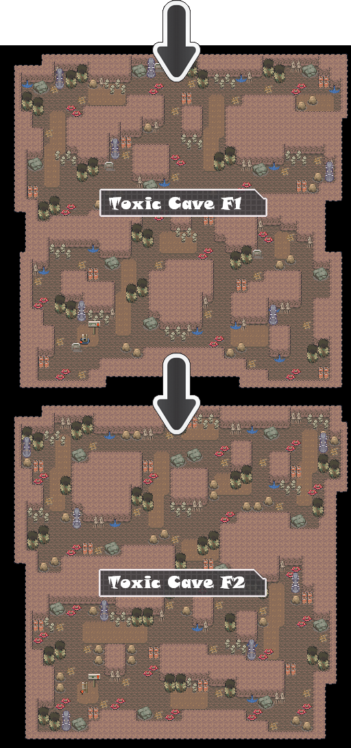 Zone 4 Poison Caves Zone Map Pokemon Like MMORPG