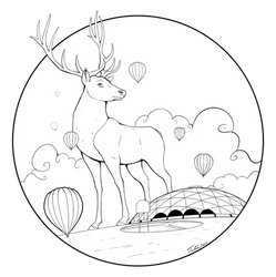 Deer Dome - Drawing made for local Coloring Contes