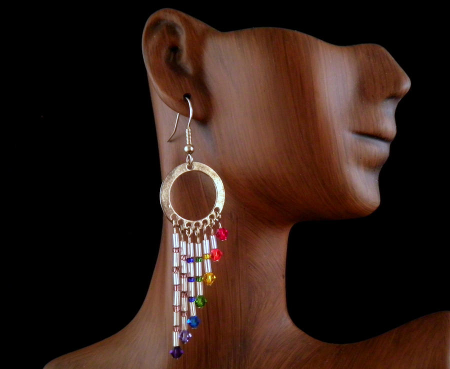 Rainbow/Chakra Swarovski Crystal Earrings