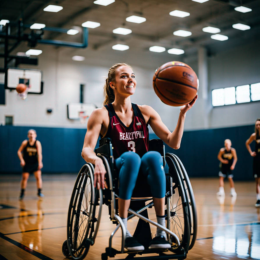 Caitlin Clark playing wheelchair basketball