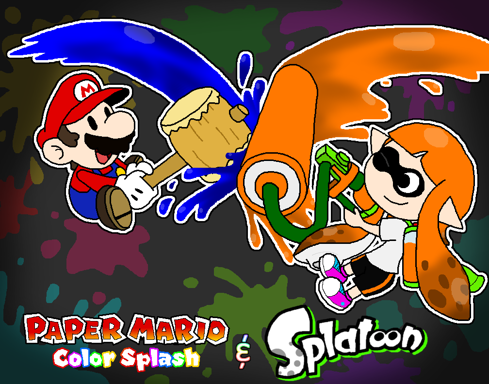 Paper Mario Color Splash and Splatoon- Inked Paper