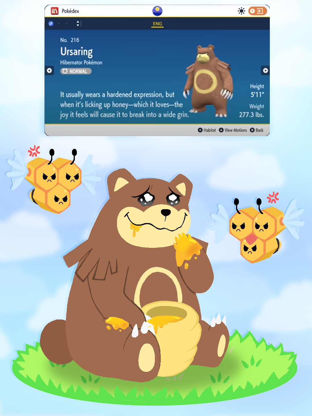 Pokemon Scarlet Pokedex - UnBEARably Sweet Honey by Rotommowtom on