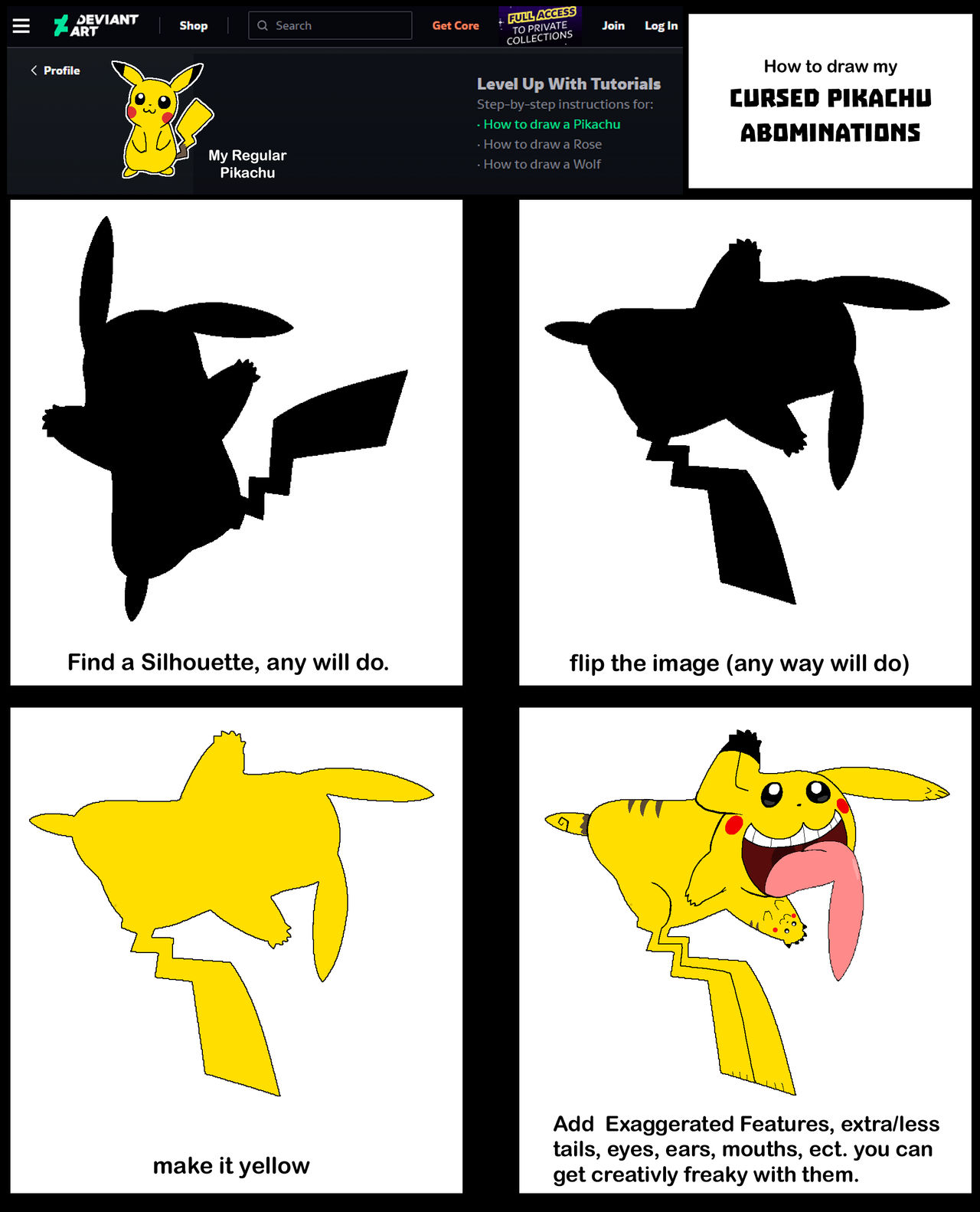DATutorialPikachu - How to Draw my Cursed Pikachu by Rotommowtom on ...