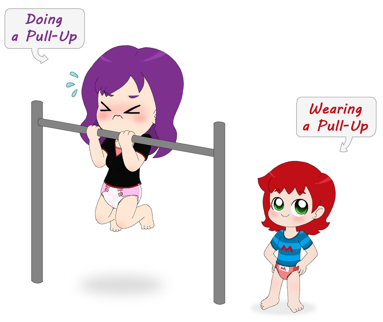 Caraline and Maddie - Pull-Ups by Rotommowtom on DeviantArt