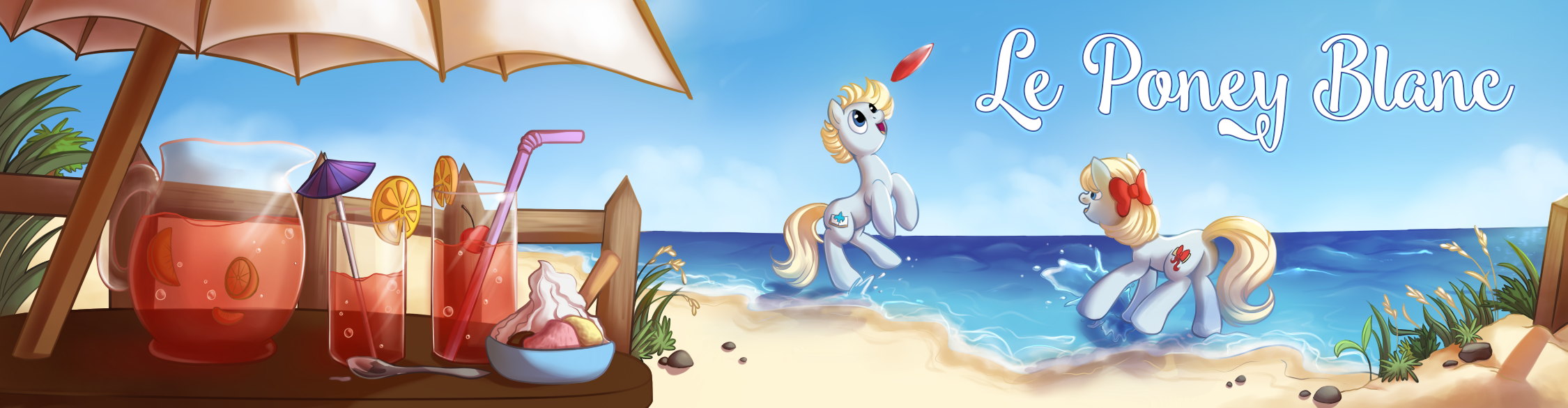 Le Poney Blanc summer banner