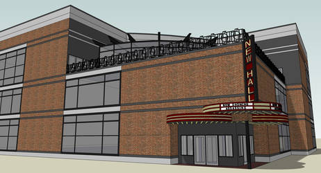 New Hall Theater Exterior Render