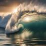 seascape by Ray Collins and artgerm, front view of