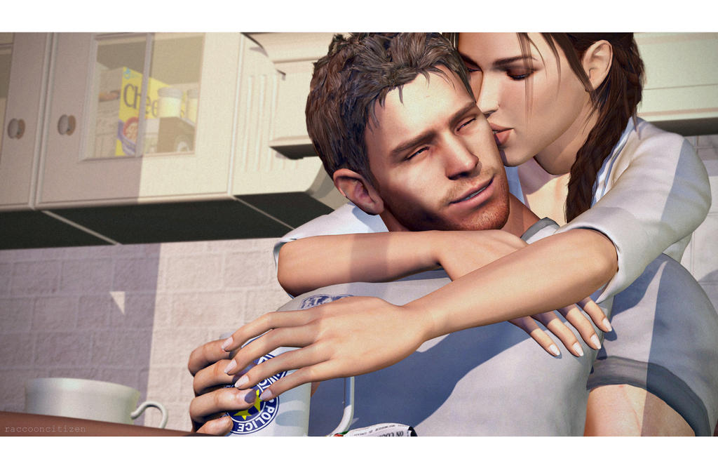 Lara Croft and Chris Redfield - Morning Coffee II