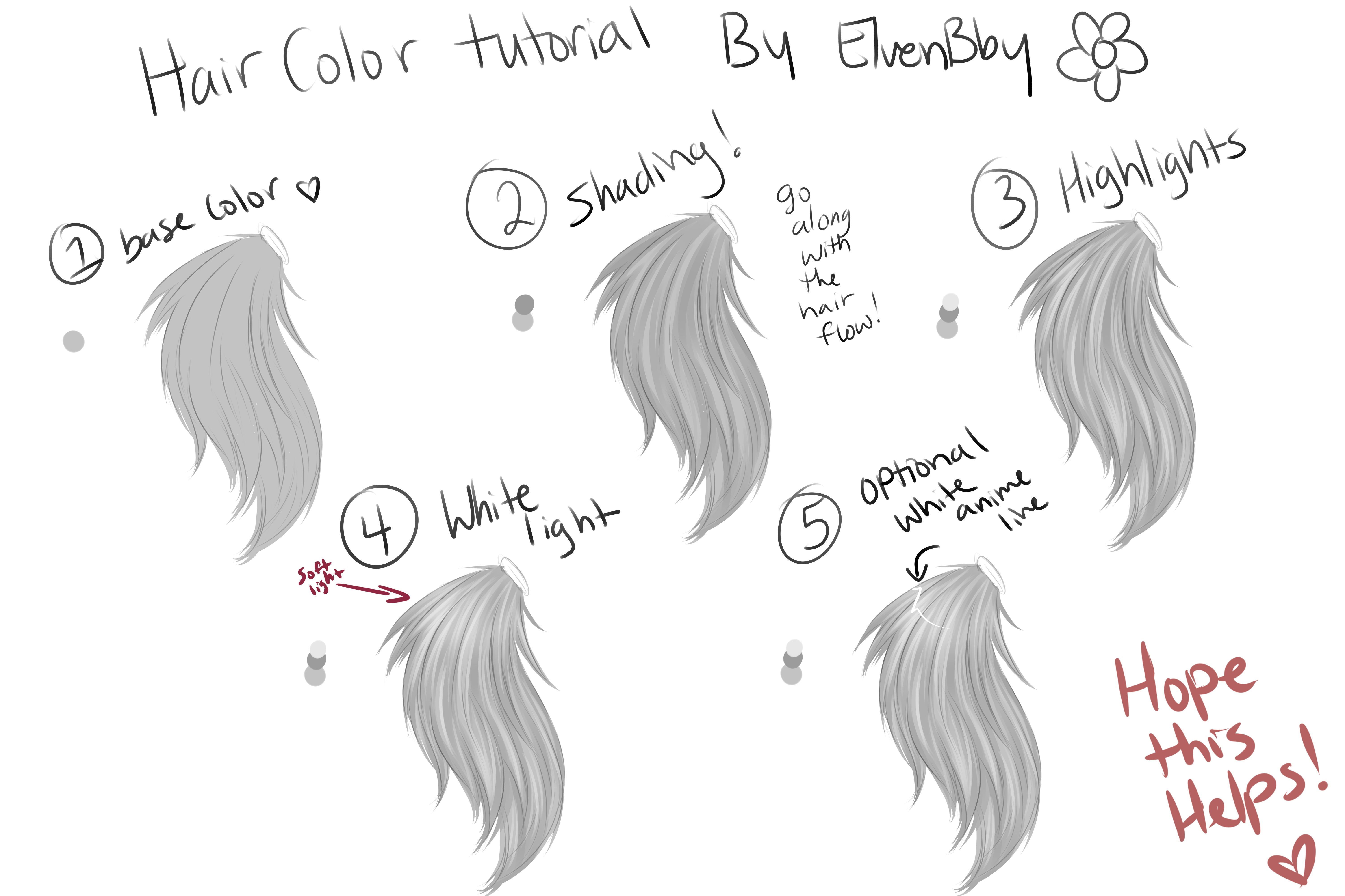 Coloring Tutorial Drawing hair tutorial, Deviantart drawings, Anime art tutorial