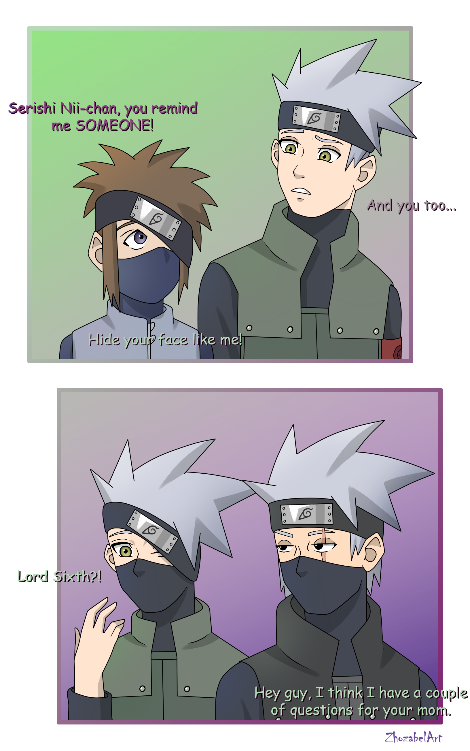 Serishi Butsukaru meets Kakashi by Zhozabel on DeviantArt Serishi Butsukaru meets Kakashi by Zhozabel on DeviantArt