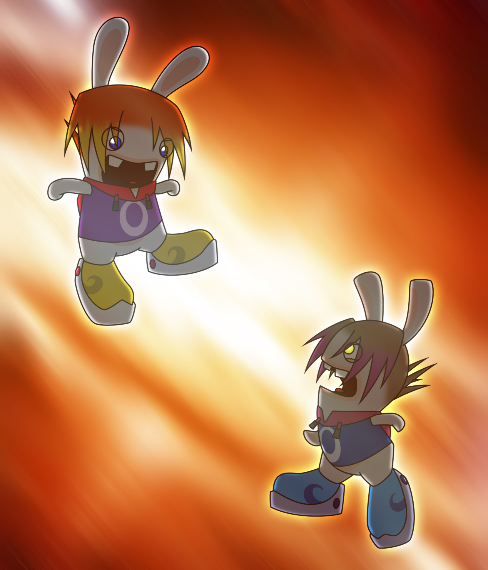 Rabbids Vs Rabbits Deviantart Rabbid vs Dark Rabbid by Gav-Imp on DeviantArt