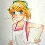 Rollchan in an apron