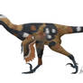 Velociraptor in cape hunting dog garb