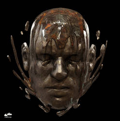 Bronze Head on Ipad Nomad Sculpt