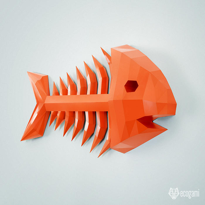 Make your own Fish skeleton papercraft by EcogamiShop on DeviantArt