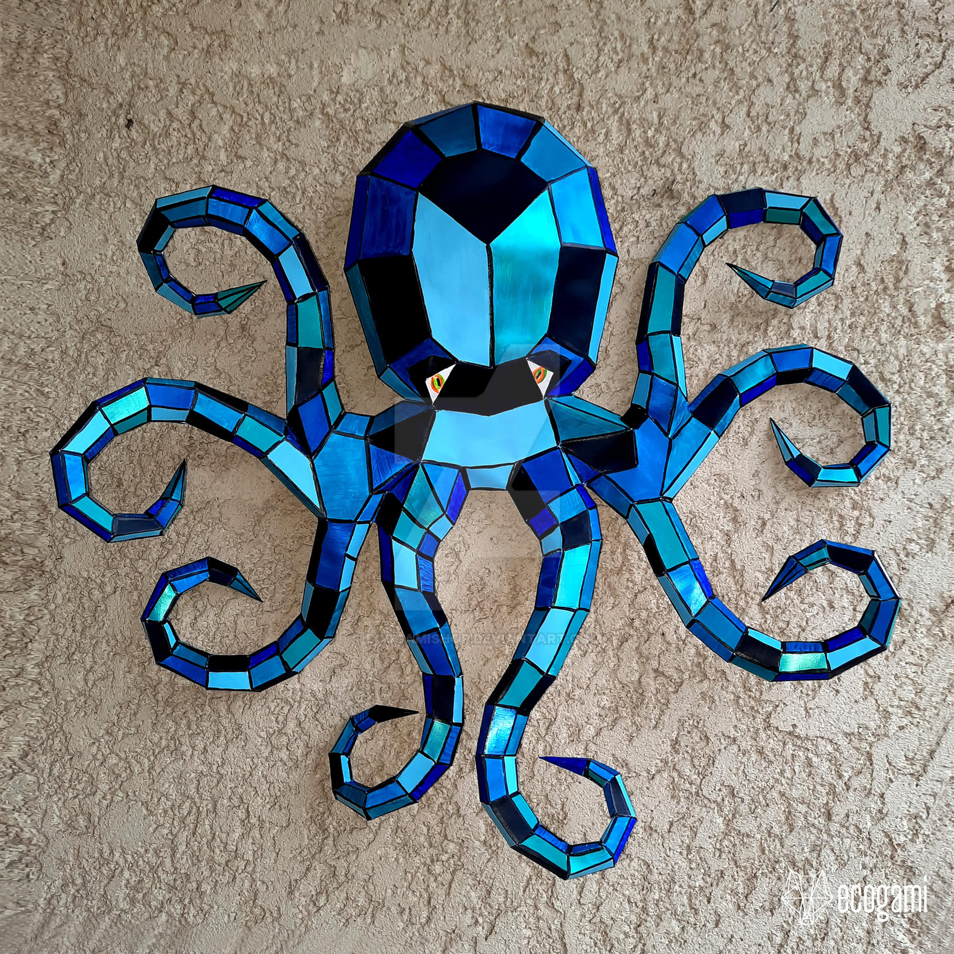 Octopus papercraft wall decor