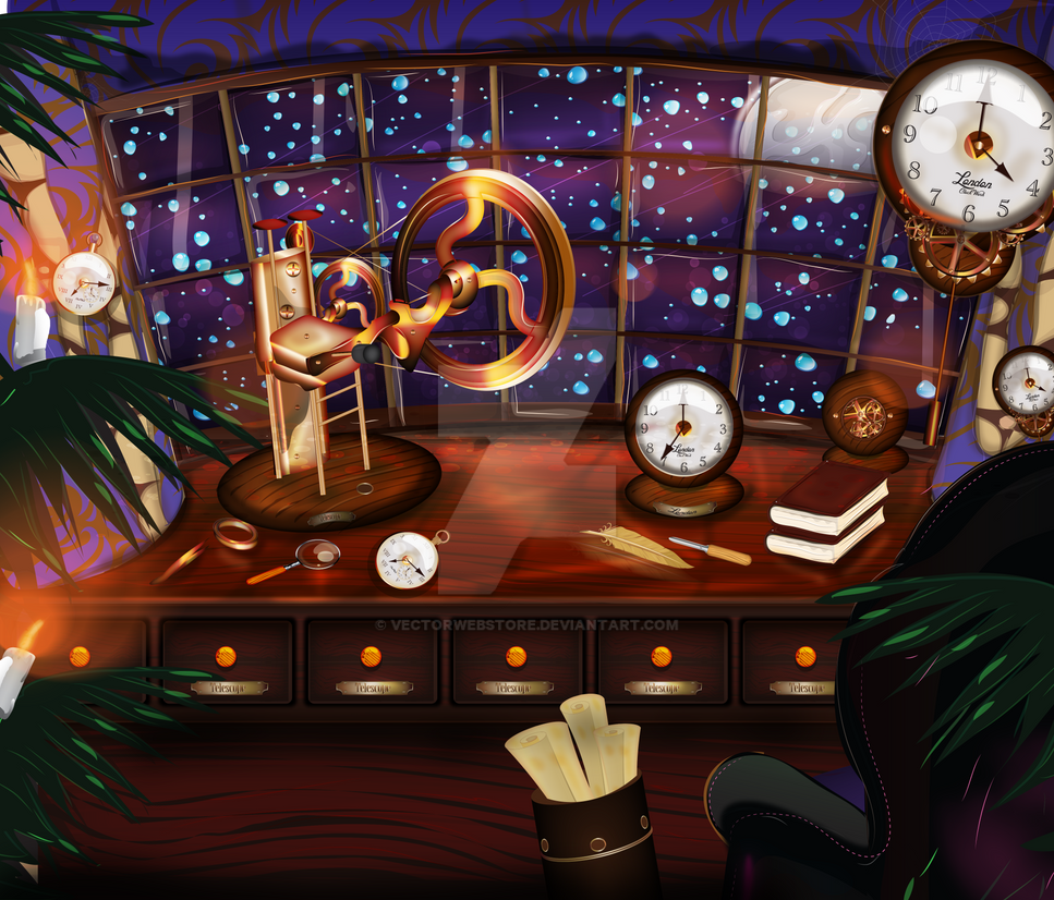 Victorian ClockMaker Workshop by vectorwebstore on DeviantArt