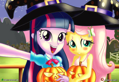 Twilight And Fluttershy selfie (Happy Halloween )