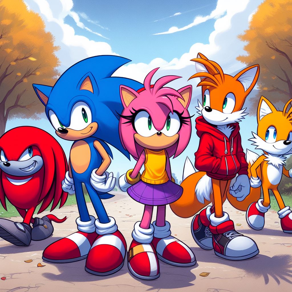 Sonic, Amy, Tails and Knuckles are walking (5) by BartHisher98 on ...