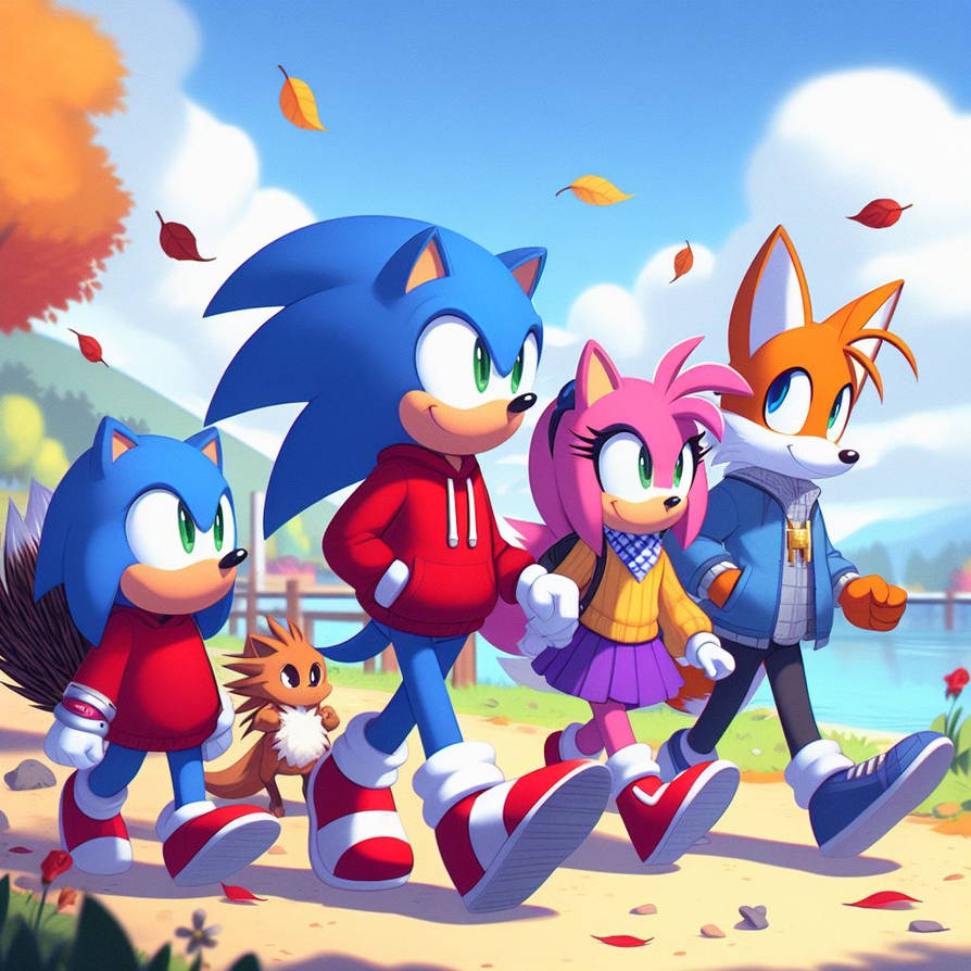 Sonic, Amy, Tails and Knuckles are walking (6) by BartHisher98 on ...