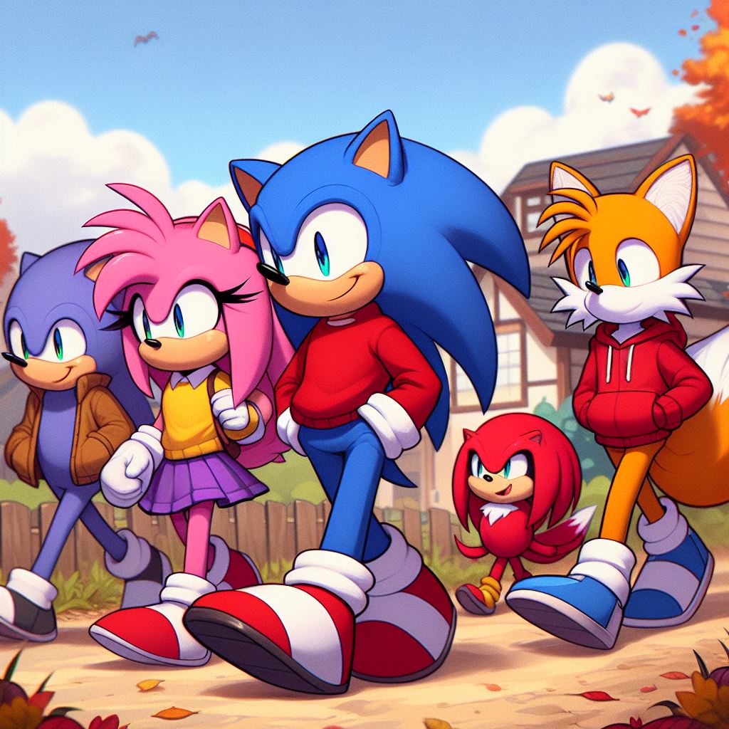 Sonic, Amy, Tails and Knuckles are walking (2) by BartHisher98 on ...