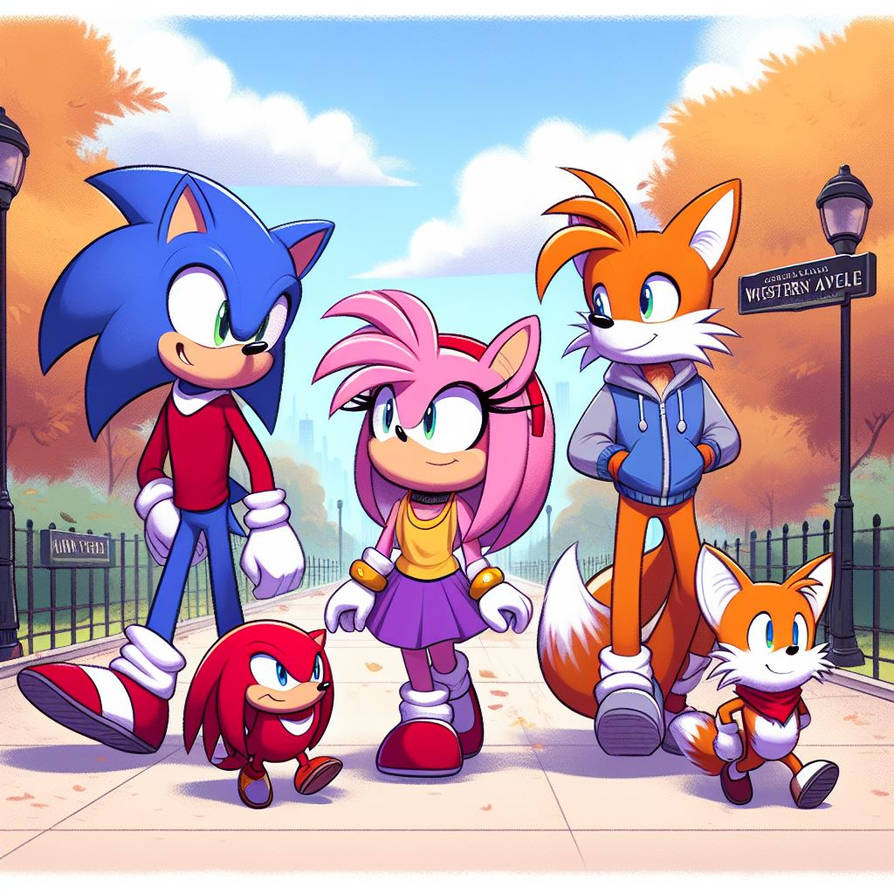 Sonic, Amy, Tails and Knuckles are walking (3) by BartHisher98 on ...
