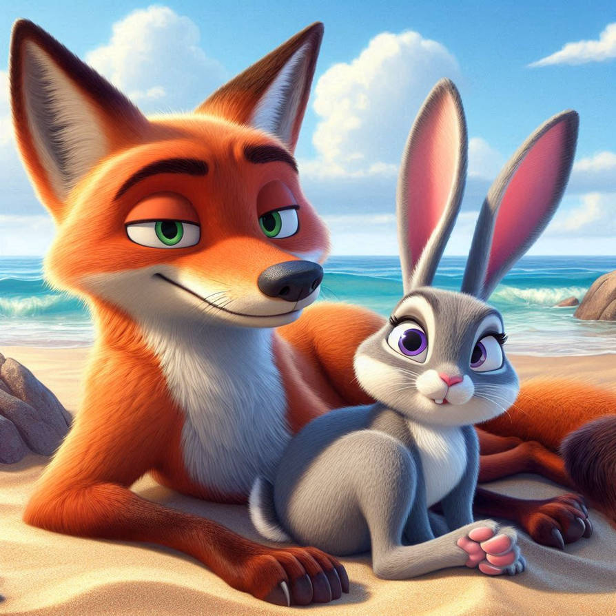 Nick Wilde And Judy Hopps At The Beach By BartHisher98 On DeviantArt nick-wilde-and-judy-hopps-at-the-beach-by-barthisher98-on-deviantart