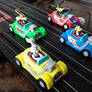 AFX track with looney tunes scalextric cars 2