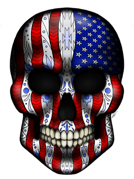 American Flag Sugar Skull