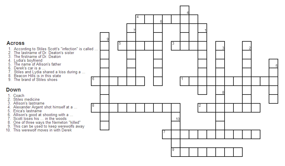 Teen Wolf Crossword 4 by mikaela687 on DeviantArt