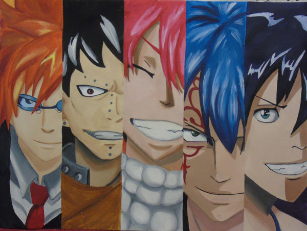 Fairy Tail anime male characters poster by Blank98 on DeviantArt