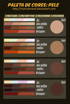 Paleta de cores: Pele.