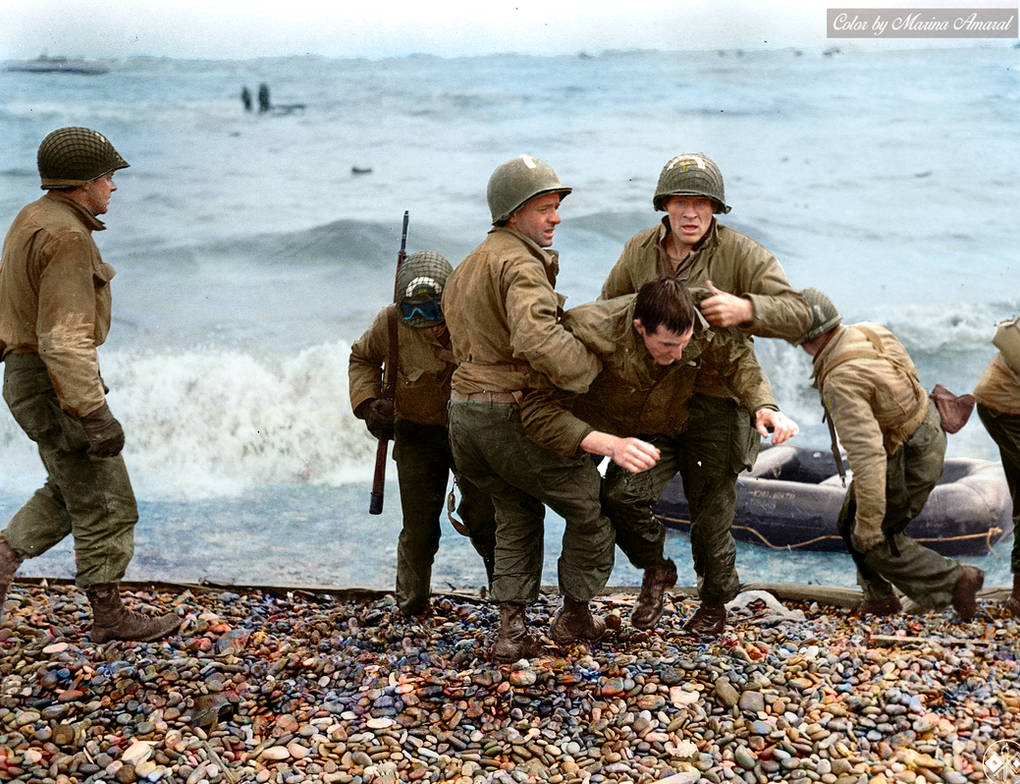 Colorization: Medics from the US 5th and 6th ESB