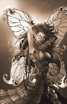 Metalynne the Steampunk Fairy (sepia)