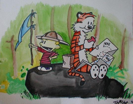 Calvin and Hobbes Watercolor by t2thefox on DeviantArt