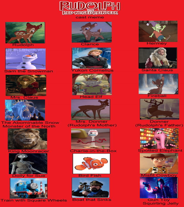 My Rudolph The Red Nosed Reindeer Cast Meme By Carriejokerbates On Deviantart My Rudolph The Red Nosed Reindeer Cast Meme By Carriejokerbates On Deviantart