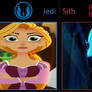 Rapunzel and Cassandra Jedi and Sith