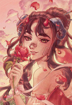 The flight of petals