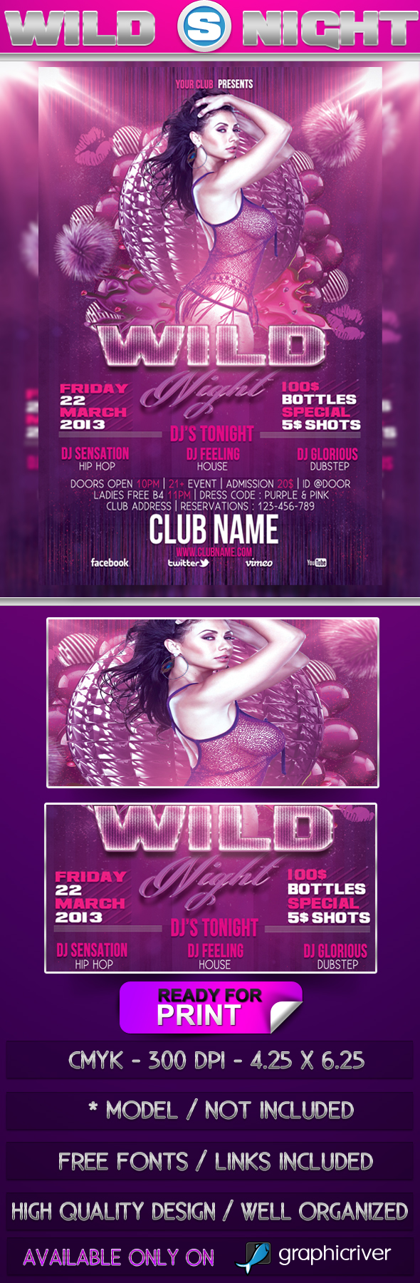 Wild Night Flyer Template