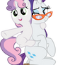 Rarity and Sweetie Belle together (Vector)
