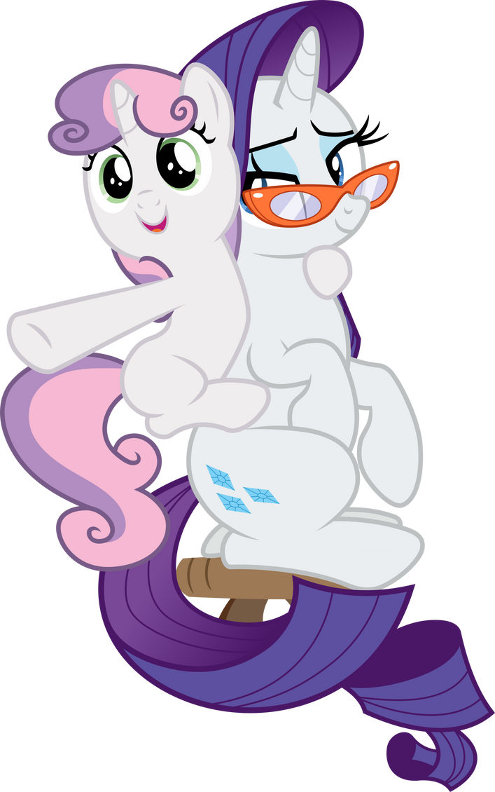 Rarity and Sweetie Belle together (Vector) by Chrzanek97