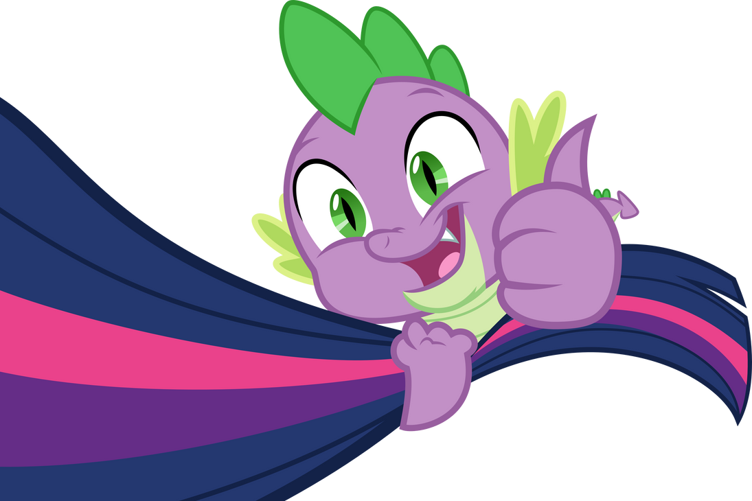 Happy Spike holding up Twilights tail (Vector) by Chrzanek97
