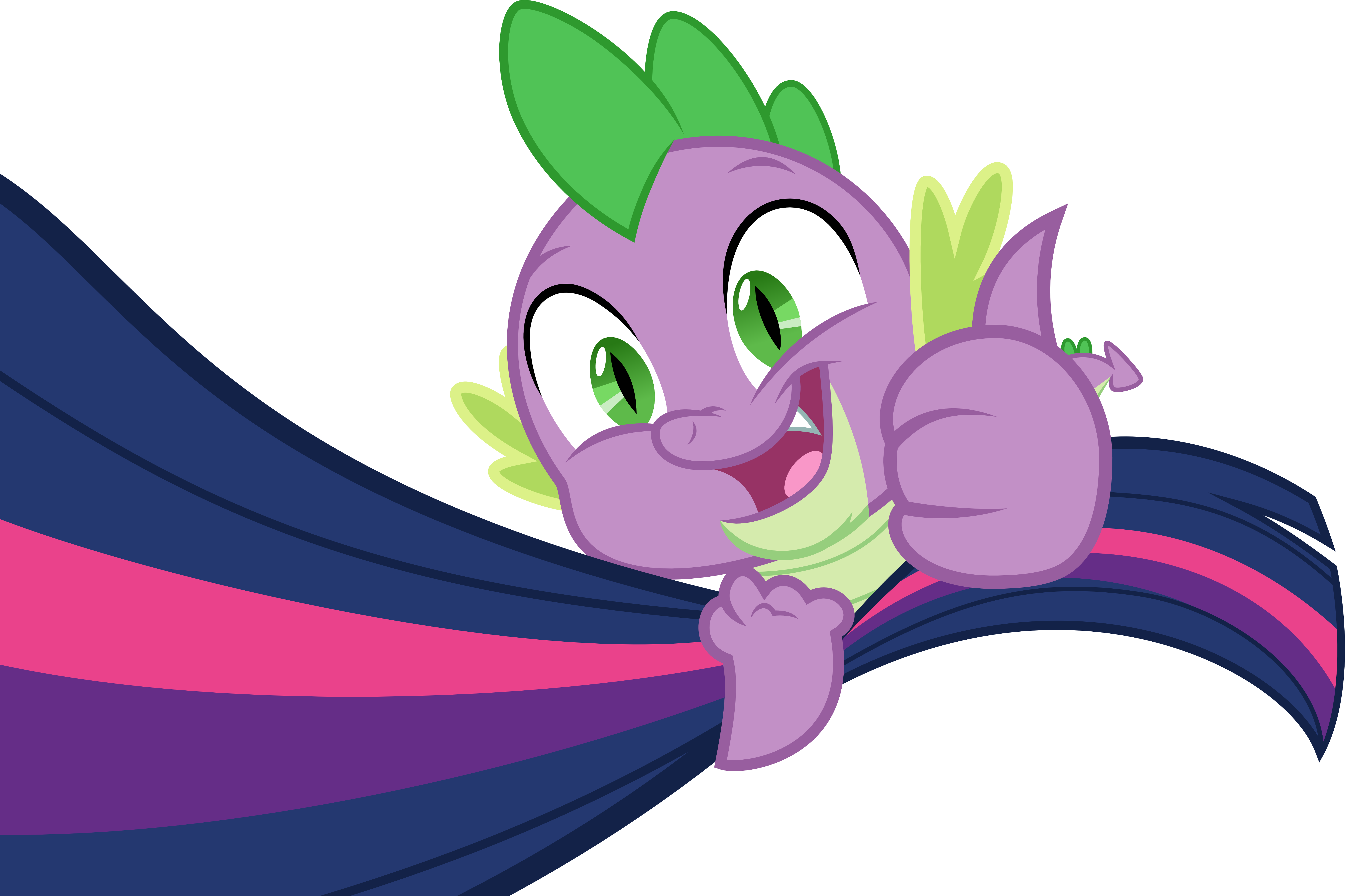 Happy Spike holding up Twilights tail (Vector) by Chrzanek97