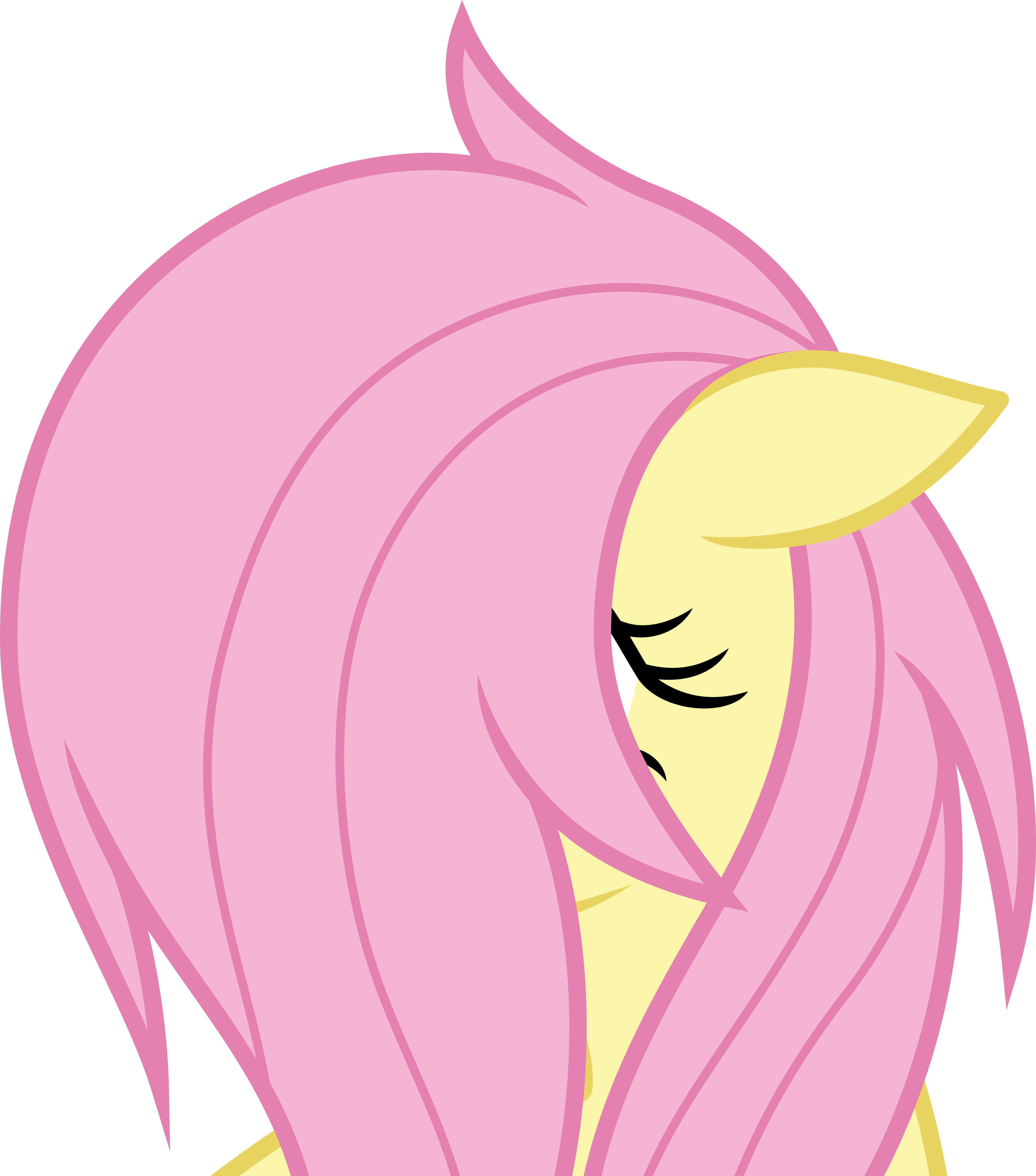 Fluttershy covered in mane (Vector)