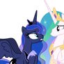 Luna and Celestia emotionally talking (Vector)