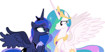 Luna and Celestia emotionally talking (Vector) by Fruft