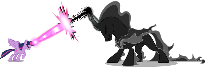 Twilight Sparkle vs Pony of Shadows (Vector) by Fruft