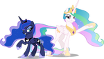 Luna and Celestia unexpected arrival (Vector) by Fruft